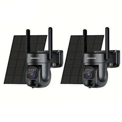 4G LTE Beveiligingscamera – Surveillance Camera – Buiten Camera – Draadloze Camera – Mobiele Beveiliging – 2 Stuks Met 32GB SD & SIM Kaart – 2K Kleurennachtzicht – 360° Draaibare Live View