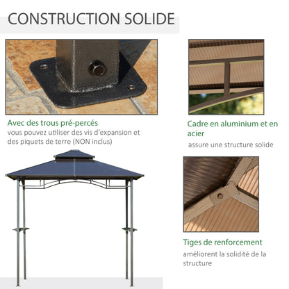 Barbecue Shelter – Tuinoverkapping – BBQ Paviljoen – Grill Schuur – Buitenkeuken Overkapping – Aluminium Constructie – Dubbel Polycarbonaat Dak – Zwart