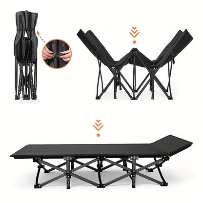 Campingbed – Campingbedje – Reisbedje – Babybed – Kinderbed – Zwart – Roestvrij Staal – Draagkracht 200 kg
