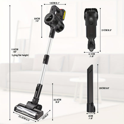 Draadloze Steelstofzuiger – Steelstofzuiger – Handstofzuiger – Snoerloze Stofzuiger – 3-in-1 Stofzuiger – Krachtige Zuigkracht 15KPa – Oplaadbare Lithium-Ion Batterij 4000mAh