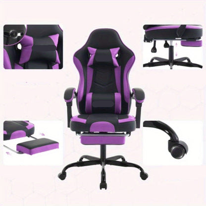 Ergonomische Bureaustoel – Gamingstoel – Kantoorstoel – Zitstoel – Verstelbare Kuitsteun – Lendensteun – Stevige Constructie