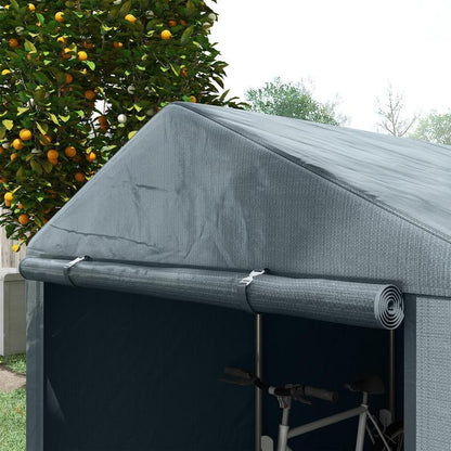 Opslagschuur – Tuinschuur – Gereedschapsschuur – Tuinhuis – Berging – Extra Groot Formaat 160x218x172 cm – Gegalvaniseerd Stalen Frame Met Vloer