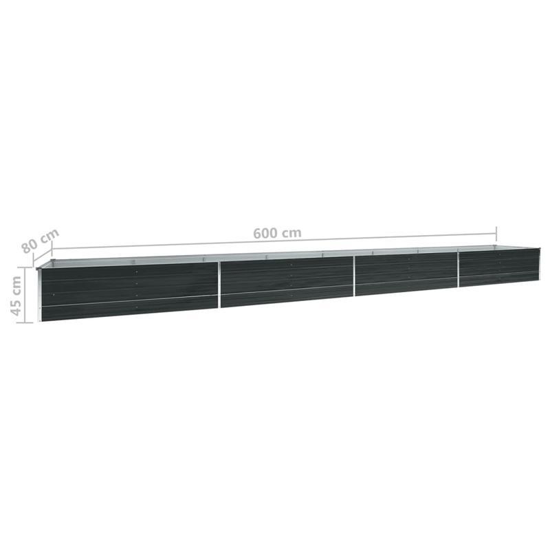 Verhoogde plantenbak – Tuinbak – Bloembak – Groentebak – Plantenbak – Gegalvaniseerd Staal – 600x80x45 cm – Weerbestendig – Klassiek Design met Bloemenpatroon