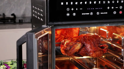Heteluchtfriteuse – Airfryer – Frituurpan – Mini Oven – Heteluchtoven – XXL 23L Dual Zone – 15 Programma’s – 2200W – Roestvrijstaal – Dubbele Kamer