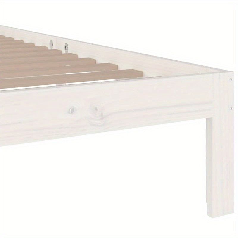Bedframe – Eenpersoonsbed – Ledikant – Houten Bed – Slaapbank – Massief Hout – Wit – 90x200 cm – Duurzaam & Eenvoudige Montage
