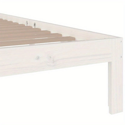 Bedframe – Eenpersoonsbed – Ledikant – Houten Bed – Slaapbank – Massief Hout – Wit – 90x200 cm – Duurzaam & Eenvoudige Montage