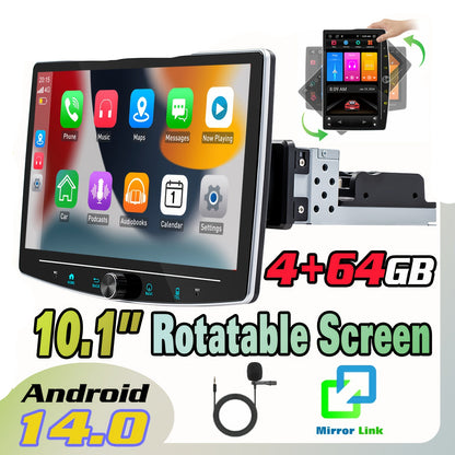 10,1 Inch Android Auto Radio – Autoradio – Car Stereo – Multimedia Speler – Auto Audio Systeem – Draaibaar HD IPS Touchscreen – Android 14 + 4GB RAM 64GB Opslag