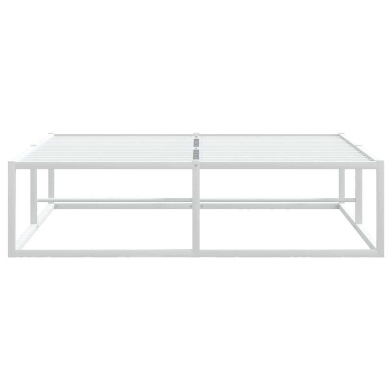 WHITE WHITE MATERASTER 120x200cm in Metal, Bed Base, Bed Frame, Minimalist Style, Modern Furniture, Metal Frame, Easy Assembly, No Mattress Included, Queen Size Bed, Modern Households, Renters
