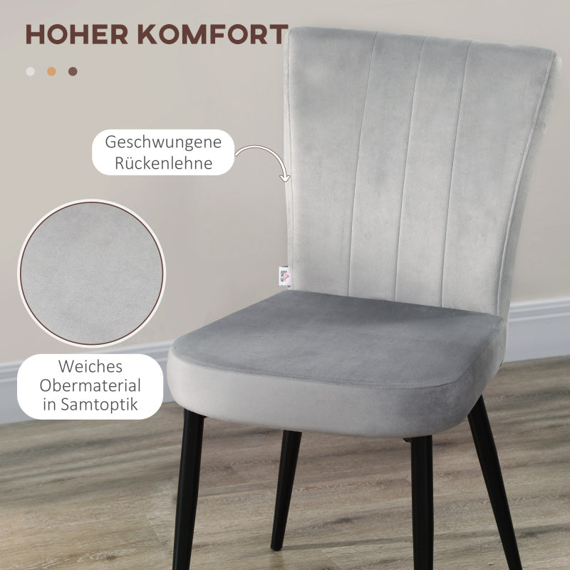 Keukenstoelen – Eetkamerstoelen – Stoelen – Kuipstoelen – Woonkamerstoelen – Fluwelen Bekleding – Robuust Stalen Frame – 46x65x87 cm – Comfortabel en Stijlvol