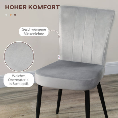 Keukenstoelen – Eetkamerstoelen – Stoelen – Kuipstoelen – Woonkamerstoelen – Fluwelen Bekleding – Robuust Stalen Frame – 46x65x87 cm – Comfortabel en Stijlvol