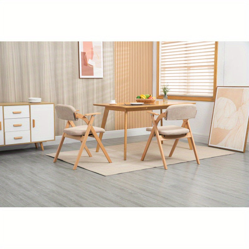 Vouwstoel – Klapstoel – Kampeerstoel – Tuinstoel – Eetkamerstoel – Vintage Design – Opvouwbaar & Stapelbaar – Comfortabel Met Armleuning – Houten Stevige Constructie – Khaki