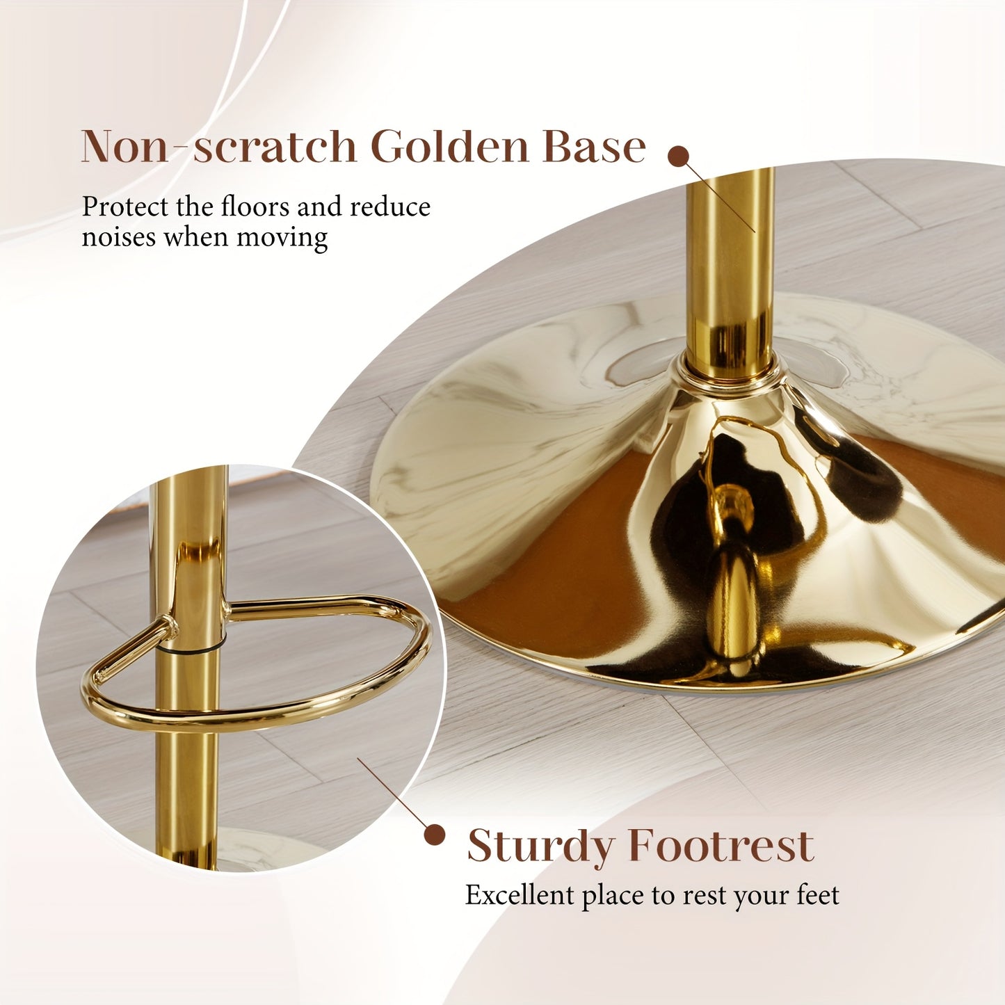 Barstoel – Barkruk – Barstoel Kruk – Barkrukken – Barstoelen – Verstelbaar – Velvet Met Gouden Metalen Onderstel – Set Van 2 – Geweven Rugleuning