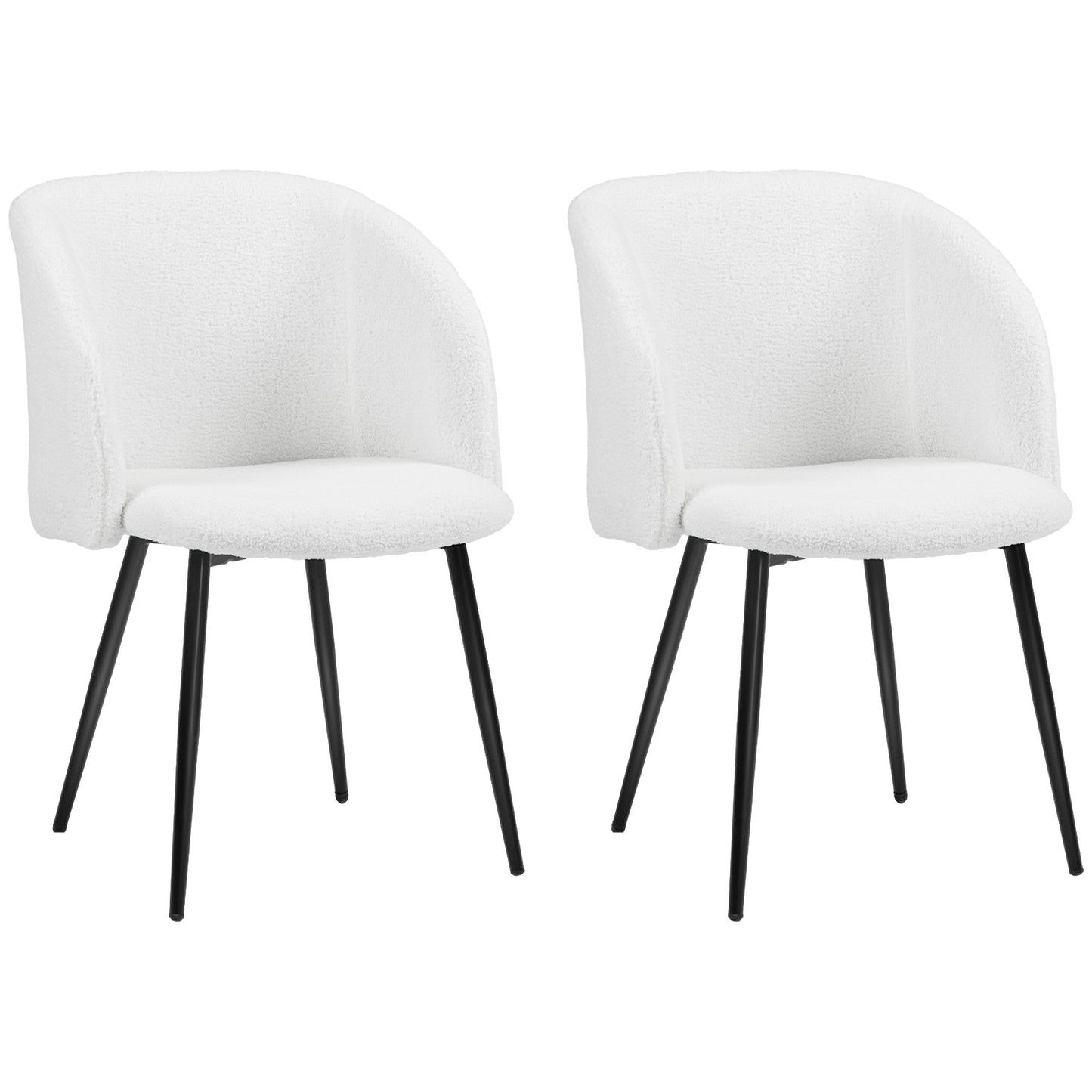 Eetkamerstoel – Keukenstoel – Stoel – Zitstoel – Woonkamerstoel – Set van 2 – Stof en Stalen Poten – 55x62x80 cm – Ergonomisch Comfortabel