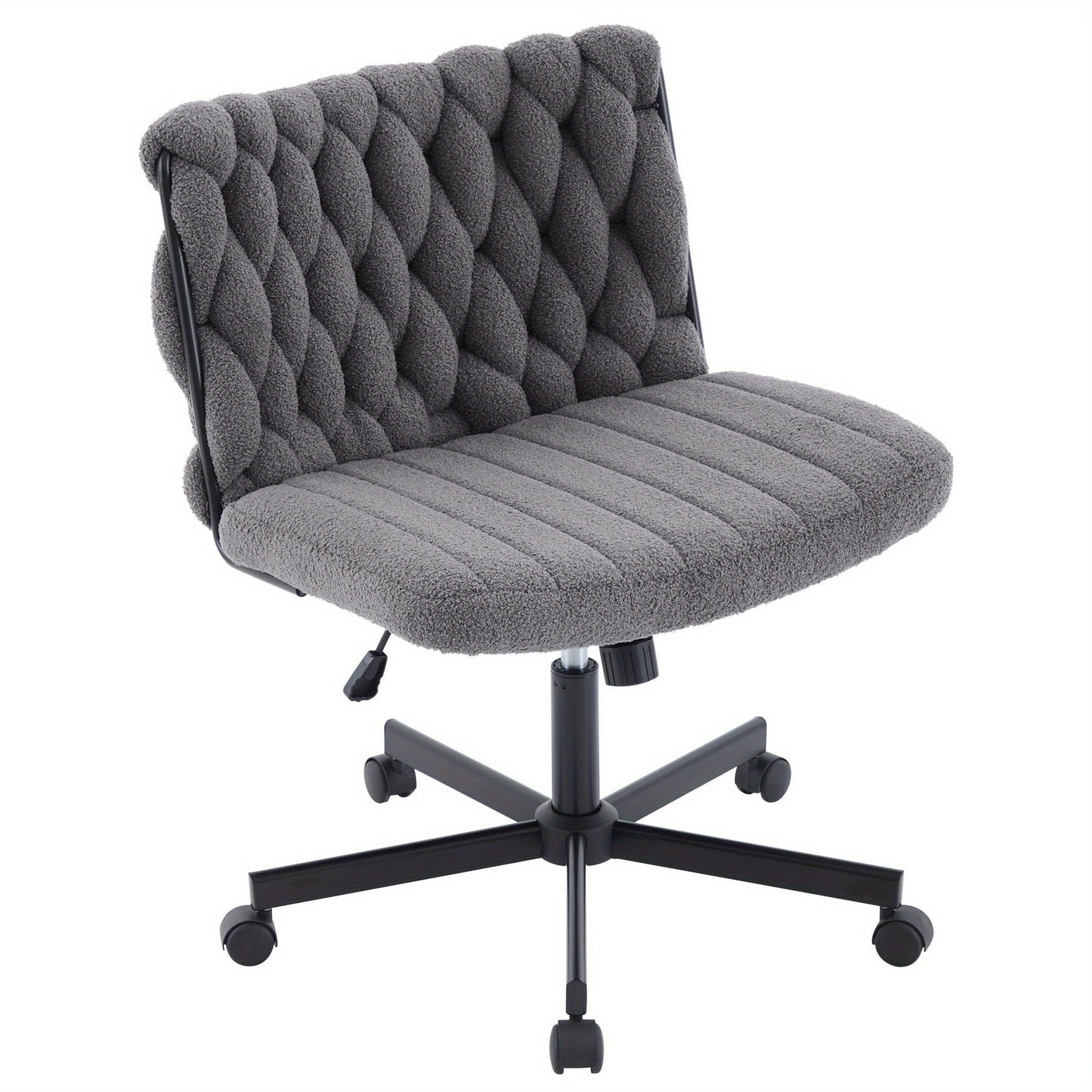Bureaustoel – Kantoormeubilair – Werkstoel – Stoel Zonder Armleuningen – Draaistoel – Grijs – Ergonomisch Ontwerp – 65 cm Brede Zitting