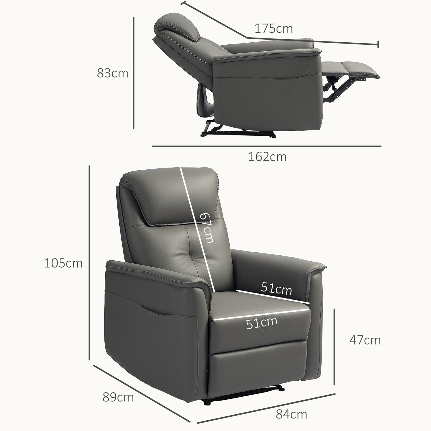Relaxfauteuil – Relaxstoel – Fauteuil – Tv-stoel – Ligstoel – Verstelbare Rugleuning tot 150° – Pocketvering Zitting – Lichtgrijs Microfiber