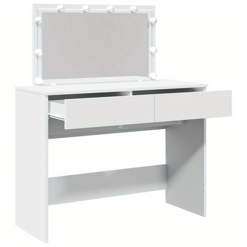 Kaptafel – Make-up Tafel – Cosmeticatafel – Schminktafel – Dressing Table – Wit – Houten Frame – Compact 100x40x120 cm – Geen Elektriciteit Nodig