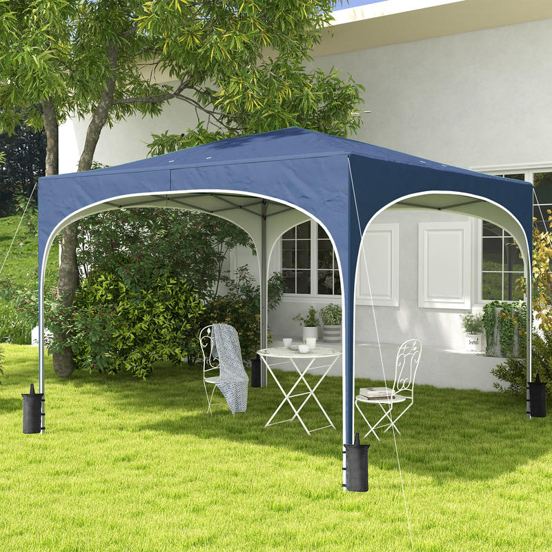 Partytent – Tent – Luifel – Overkapping – Prieel – Verstelbare Hoogte – Stevig Metalen Frame – 2,95x2,95x2,55m – Weerbestendig Met Draagtas