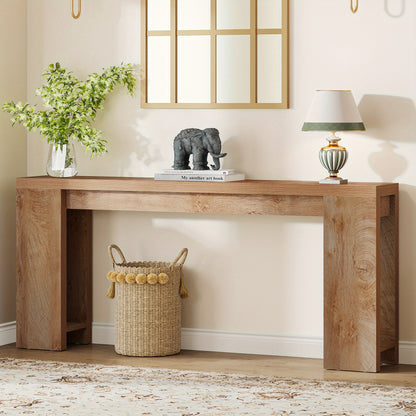 Sidetable – Consoletafel – Wandtafel – Haltafel – Bijzettafel – Houten Farmhouse Stijl – Compact 160x29,5x85 cm – Licht Eiken Bruin