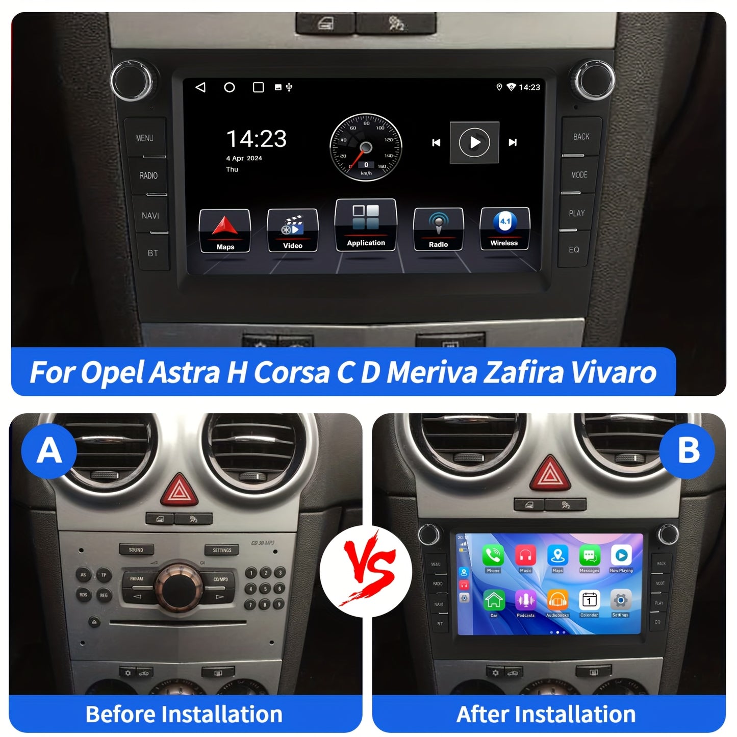 7-Inch Android 14 Car Stereo – Multimedia Systeem – Autoradio – 2 DIN Radio – Auto Audio – DAB+ Radio – 4GB RAM + 64GB Opslag – IPS Touchscreen