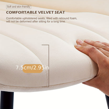 Eetkamerstoel – Stoel – Kuipstoel – Armstoel – Lounge Stoel – Set Van 2 – Zwarte Velvet Bekleding – Metalen Frame – Hoge Rugleuning – Ergonomisch Comfort