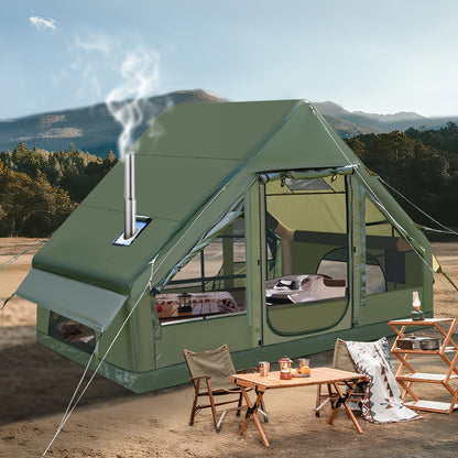 Opblaasbare Tent – Kampeertent – Familietent – Glamping Tent – Tunneltent – Ruim 4-8 Personen – Stevig Oxford 420D Materiaal