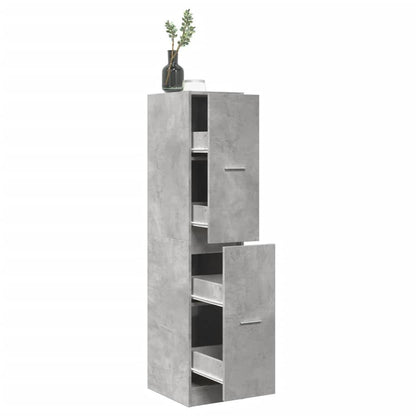 Opbergkast – Ladenkast – Georganiseerd Meubel – Opbergmeubel – Kast Cementgrijs – 4 Lades – Gefabriceerd Hout – Compact 30x41x144 cm