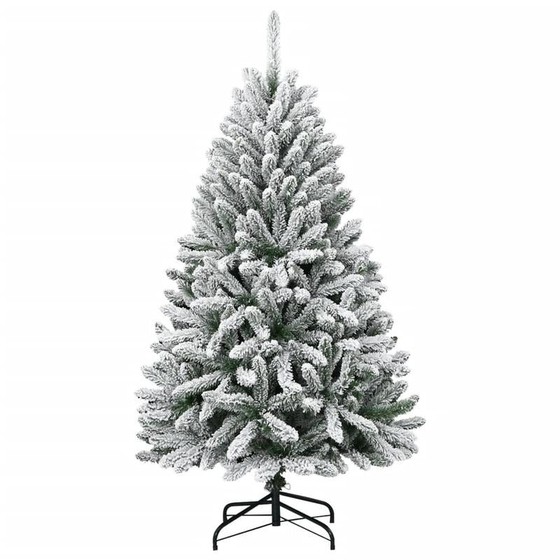 120cm (4ft) Full Snow-Covered Artificial Christmas Tree - Heavy Base Wide Standing Floor Tree for Living Room, Bedroom, Entryway - No Assembly Required, Realistic Winter Wonderland Decor - Easy Foldable Setup Holiday Decorati