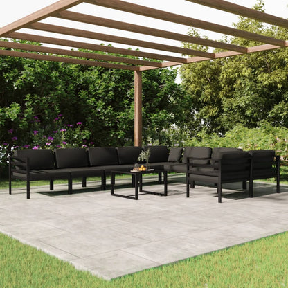 Loungeset Tuin – Loungeset Modulaire – Tuinmeubel Set – Loungeset Aluminium – Tuin Lounge Meubel – 9-delig Met Kussens – Weerbestendig Aluminium