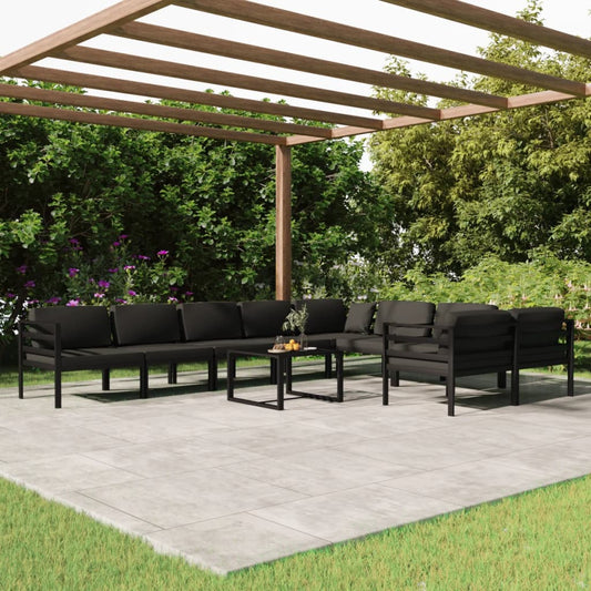 Loungeset Tuin – Loungeset Modulaire – Tuinmeubel Set – Loungeset Aluminium – Tuin Lounge Meubel – 9-delig Met Kussens – Weerbestendig Aluminium