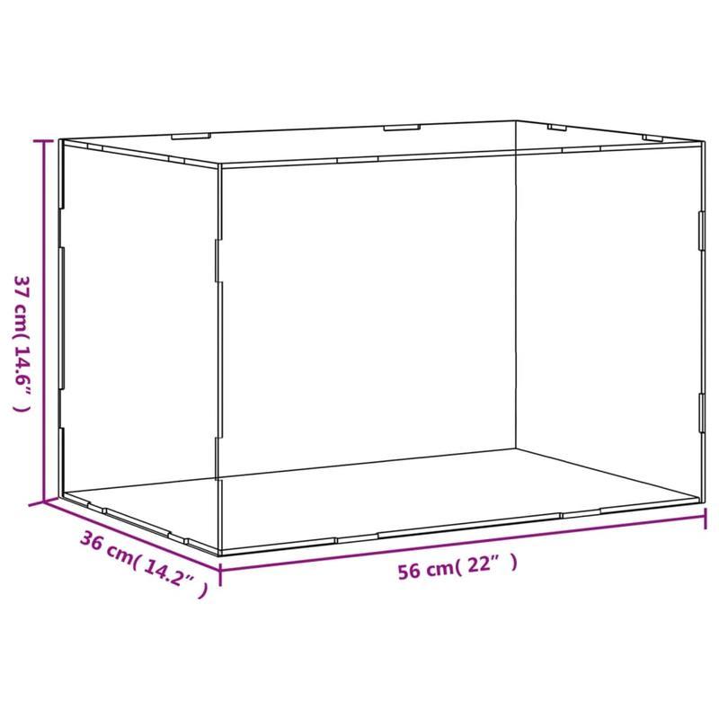 Displaybox – Transparante Kast – Vitrine – Showcases – Acrylbox – Hoogwaardig Acryl – Ruime Afmetingen 56x36x37 cm