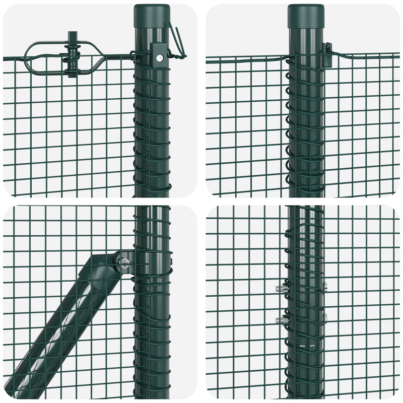 Recinzione in Rete Saldati con 13 Picchetti Verde 1.6 x 2.5m Acciaio
