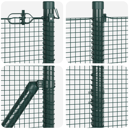 Recinzione in Rete Saldati con 13 Picchetti Verde 1.6 x 2.5m Acciaio