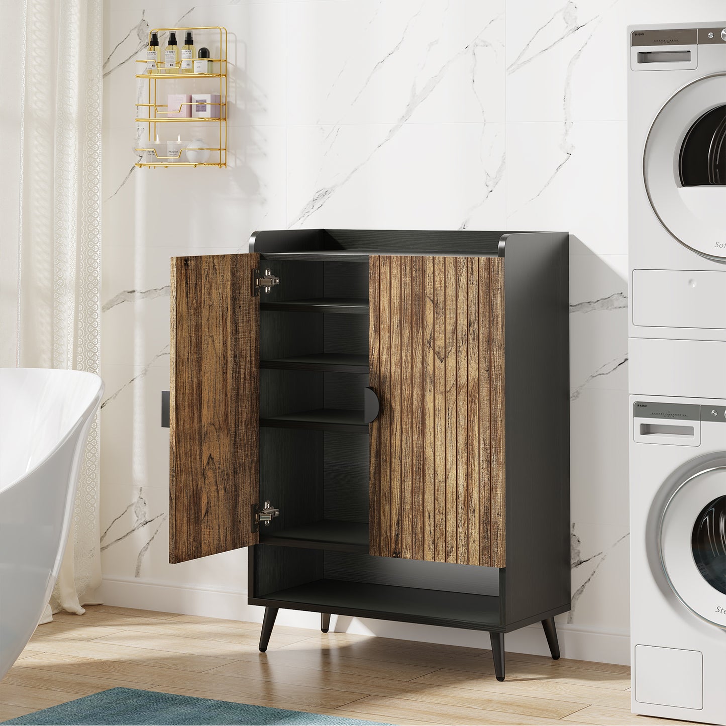 Deurmontage Schoenenkast – Schoenenrek – Schoenopberger – Schoenendoos – Schoenenelement – 7-laags – Geschikt Voor 25 Paar Schoenen – Modern Simpel Design Bruin
