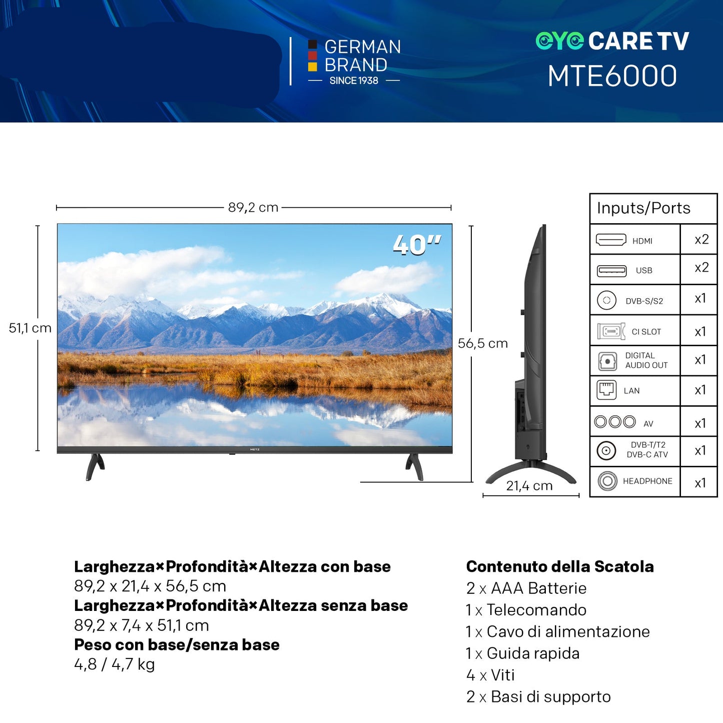 Smart TV 40 Inch – Televisie – LED TV – Full HD TV – Android TV – 120Hz HSR Refresh Rate – Google TV Met Eyecare 3.0 & Dolby Audio