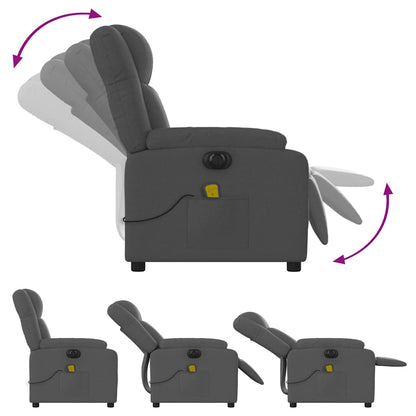 Elektrische Relaxfauteuil – Relaxstoel – Loungefauteuil – Elektrische Stoel – Massagefauteuil – Donkergrijs – 6 Massagepunten – Elektrische Verstelling 135°