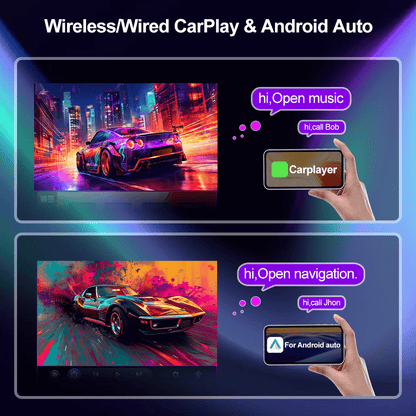 Autoradio – Auto Radio – Car Audio – 2-DIN Autoradio – Android 13 Autoradio – 9 Inch Touchscreen – Draadloze CarPlay & Android Auto – Inclusief AHD Achteruitrijcamera & Microfoon