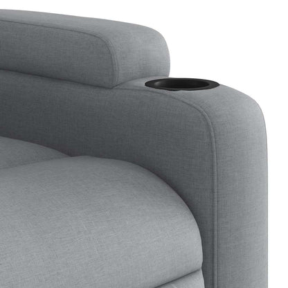 Relaxfauteuil – Relaxstoel – Massagefauteuil – Lounge Fauteuil – Zithoek Stoel – Lichtgrijs – Met Massagefunctie – Handmatig Verstelbaar – Stevig Hout-Metaal Frame