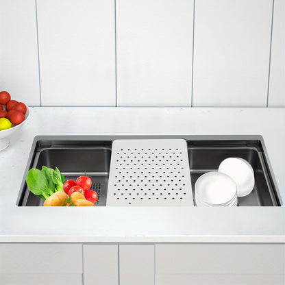 Keukenspoelbak – Spoelbak – Gootsteen – Wasbak – Spoelbakken – Zwart RVS – 76x45 cm – 304 Roestvrij Staal – Grote Inhoud & Inclusief Afdruipmand