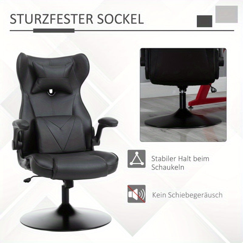 Ergonomische Gaming Bureaustoel – Gamingstoel – Bureaustoel – Werkstoel – Kantoorstoel – Zwart – Verstelbare Zithoogte – 360° Draaibaar Met Metalen Frame