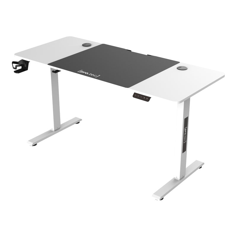 Verstelbaar Bureau – Zit Sta Bureau – Elektrisch Hoogtebureau – Werkplek Op Maat – Wit 160x75 cm – Traploos Verstelbaar 72-117 cm – Geheugenfunctie Met Kabelmanagement