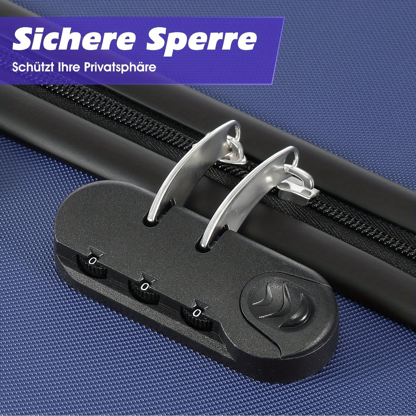 Kofferset – Harde Koffer – Spinner Koffer – Reiskoffer – Trolley Koffer – ABS Materiaal – TSA Slot – Blauw