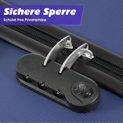 Kofferset – Harde Koffer – Spinner Koffer – Reiskoffer – Trolley Koffer – ABS Materiaal – TSA Slot – Blauw