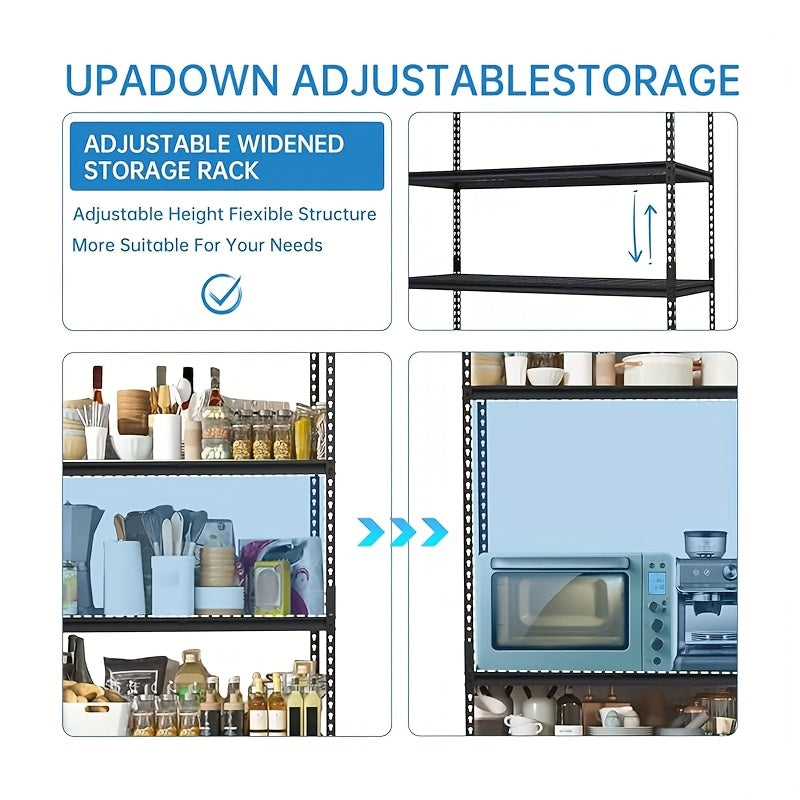 Heavy Duty 5-Tier Metal Corner Shelf Set, 1135kg Load Capacity, MDF Board Shelves, Boltless Design for Garage, Basement, Storage Room, Cellar Organization, Utility Shelves, Utility Shelves
