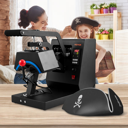 Pettenpers – Hoedenpers – Warmtepers – Transferpers – Sublimatiepers – 4-in-1 Verstelbare Verhittingsplaten – Digitaal LCD Temperatuur- en Timerdisplay