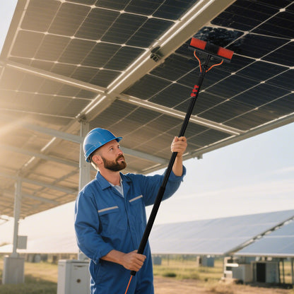 Telescopische Wasborstel – Telescoopborstel – Uitschuifbare Borstel – Ramenwasser – Zonnepanelen Reiniger – 6,3 Meter Lengte – Aluminium Steel Met Waterdoorvoer
