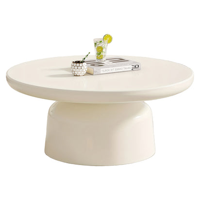 Salontafel – Bijzettafel – Woonkamertafel – Koffietafel – Tafeltje – Modern – Rond – Hardhout – Melkachtig Wit – Ruimtebesparend Ontwerp – Eenvoudige Montage