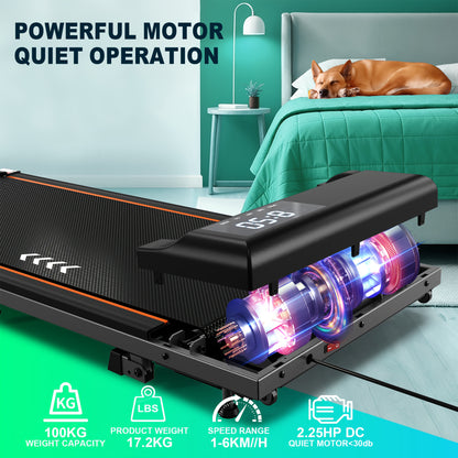 Walking Pad Treadmill – Foldable Treadmill – Treadmill Portatif – Indoor Walking Machine – Compact Home Treadmill – 2,25 HP Motor – 7% Incline & 7-Layer Running Surface