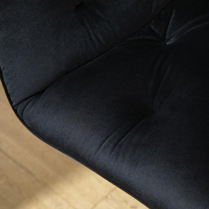 Bureaustoel – Ergonomische Stoel – Draaistoel – Kantoorstoel – Bureaukruk – Verstelbaar – Fluwelen Bekleding Zwart – 360° Draaibaar – Stevige Vijfpotige Basis