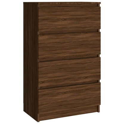 Dressoir – Sideboard – Kast – Ladekast – Opbergkast – Bruin Eikenlook – Hardhout – Compact 60x35x98,5 cm