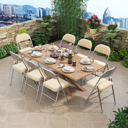Set van 4 Eetkamerstoelen – Gele Stoelen met Kunstleren Bekleding en Comfortabele Zitting – Stijlvol Ontwerp voor Keuken, Restaurant, Woonkamer of Conferentieruimte